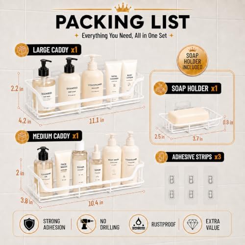 OMAIRA 3-Pack Shower Caddy - Image 5