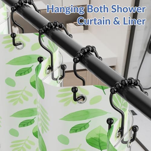 Goowin Shower Curtain Hooks, Metal Shower Curtain Rings Hooks, Smooth Gliding - Image 5