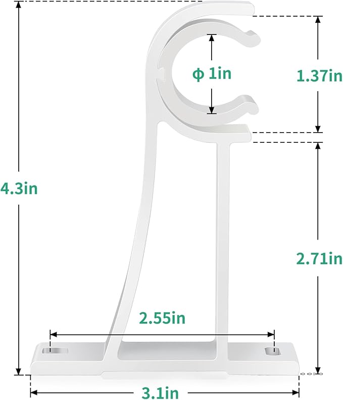 KOLAKO Curtain Rod Bracket White Curtain Rod Holders Brackets Heavy Duty Single - Image 2