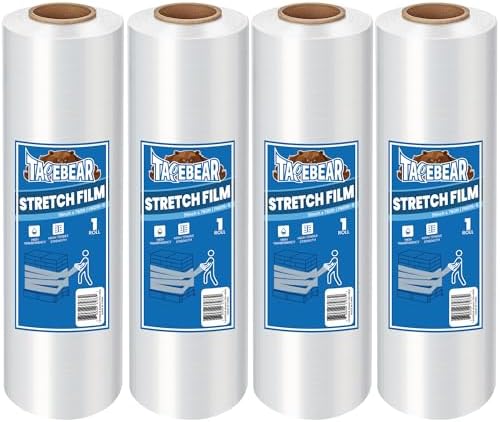 TAPEBEAR Stretch Wrap Film 15" x 760Ft Shrink Wrap Roll Industrial Strength by TAPEBEAR