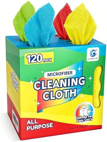 GLIMGLINT Microfiber Cleaning Cloth 120 Pack, Reusable Paper Towels 11 x 9 by Unknown
