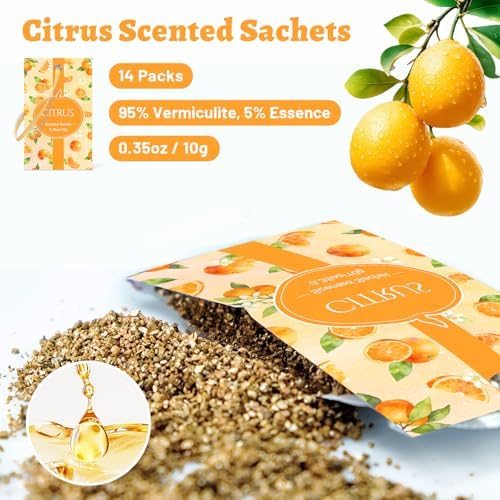 STRN Scented Sachets for Drawer and Closet, Citrus Scent 14-Pack for Home - Image 2