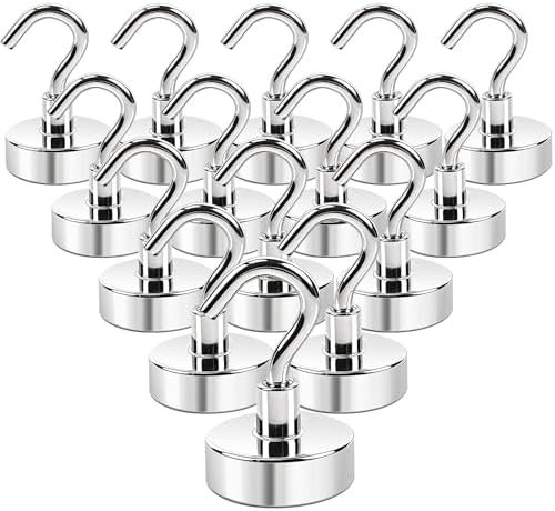 14Pack Silver Magnetic Hooks, 0.8" Heavy Duty Hooks by Unknown