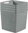 Curver Set of 4 Large Cube 17L Jute Decorative Plastic Organization and Storage by Unknown