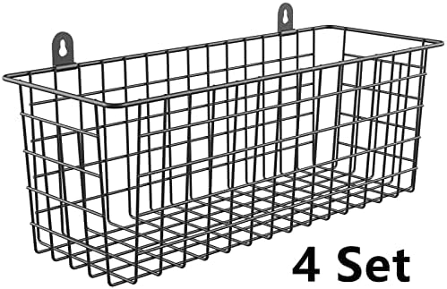 MaraFansie Extra Large Hanging Wall Basket 4-Pack Wall Mounted Wire Basket - Image 7