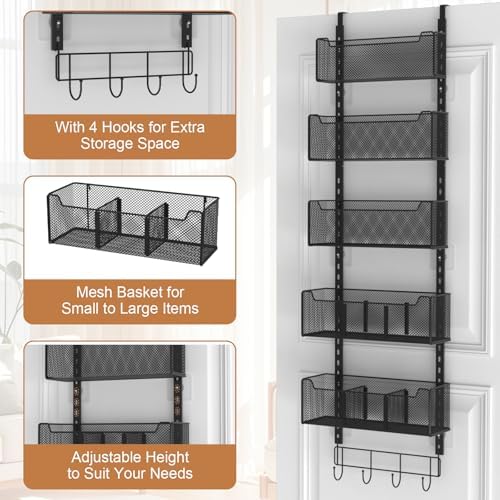 VyGrow Over The Door Organizer, Metal Door Organizer Hanging - Image 5