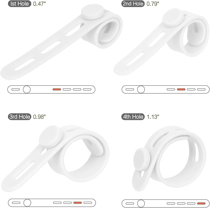Donruby 24Pcs Silicone Cable Ties, Reusable Cord Organizer Straps, 5.12" - Image 3