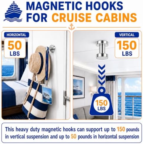 Grtard 10 PCS Strong Magnet Hooks Heavy Duty, 150 lb Magnetic Hooks - Image 5
