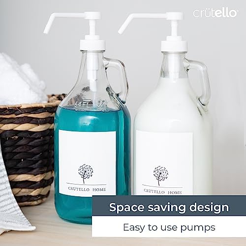 Crutello Glass Pump Dispenser for Laundry Detergent, Countertop Accessory - Image 5