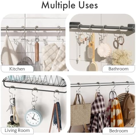 Bathway Nickel Shower Curtain Hooks, Rust Proof Metal Shower Hooks - Image 7