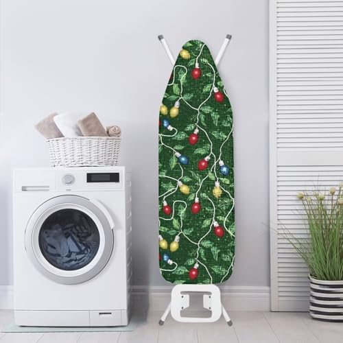 Iron Board Cover with Elastic Edge Christmas String Lights Print Resist - Image 3