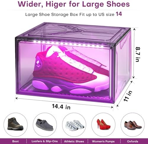 Oltraman LED Smart Shoe Boxes Display Case, Stackable Storage Organizers - Image 4