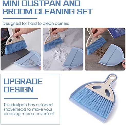 cobee Small Broom and Dustpan Cleaning Set, Mini Whisk Dustpan and Brush - Image 2