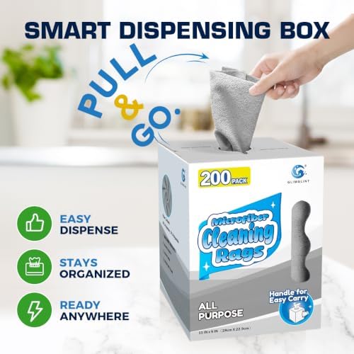 GLIMGLINT Microfiber Cleaning Cloth 200 Pack, Reusable Paper Towels 11 x 9 - Image 5