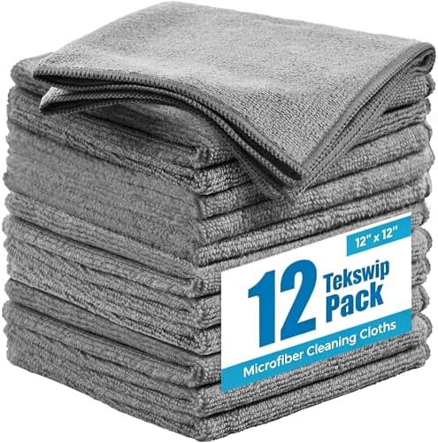 Microfiber Cleaning Cloth, 12 Pack by Tekswip