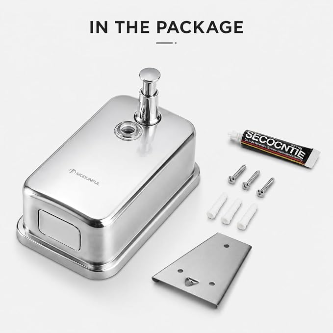 Stainless Steel Soap Dispenser for Kitchen Wall Mount – 27oz Vertical | Durable - Image 5