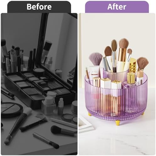 Clear Rotating Makeup Organizer Countertop - Image 6