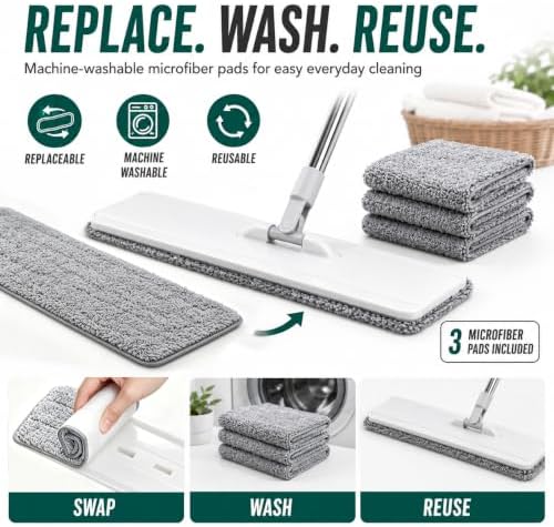 Flat Mop and Bucket Set, Self-Wringing Floor Mop - Image 7