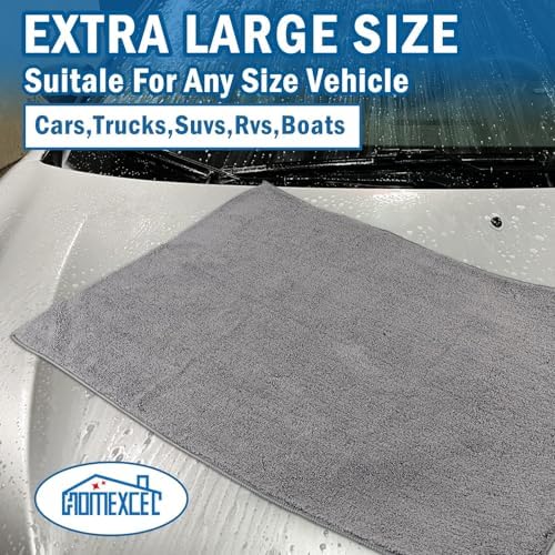 HOMEXCEL Professional Large Microfiber Car Drying Towels 4 Pack - Image 5