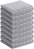 Homaxy 100% Cotton Terry Kitchen Towels, 8 Pack, Light Grey by Homaxy