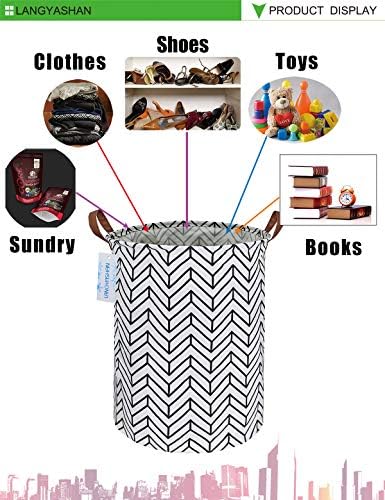 Round Laundry Basket Collapsible Storage Hamper Organizer Geometric Circle - Image 6