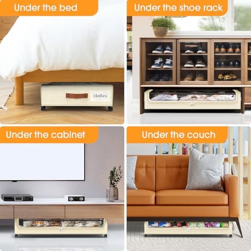 Under Bed Storage with Wheels 1Pack Storage Containers with Clear Window - Image 7