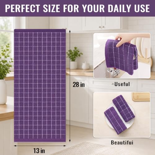 Kitinjoy 100% Cotton Terry Kitchen Towels, 13”x 28” - Image 4