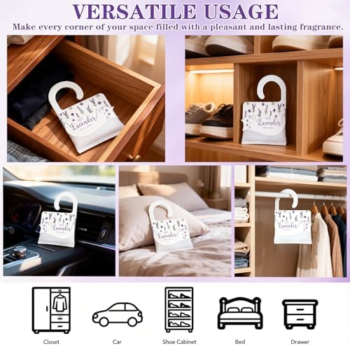 13 PCS Lavender Sachets Bags for Drawers and Closets, Hanging Scented Sachets - Image 4