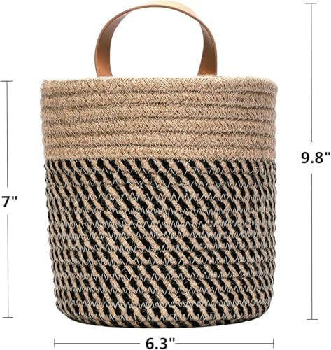 2pack Small Hanging Baskets-Cotton Rope Wall Basket - Image 2