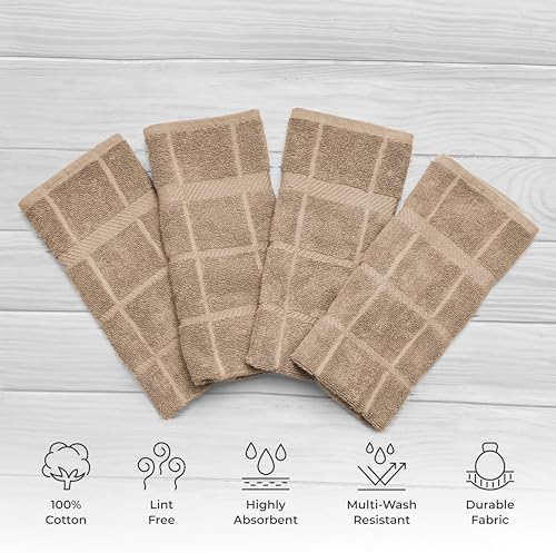 100% Cotton Terry Dish Towels, 4 Pack Plain, 16 x26 Inches, Super Soft and - Image 3