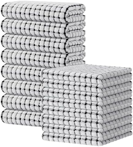 Kitinjoy Cotton 16 Pack Kitchen Towels and Dishcloths Sets by Kitinjoy