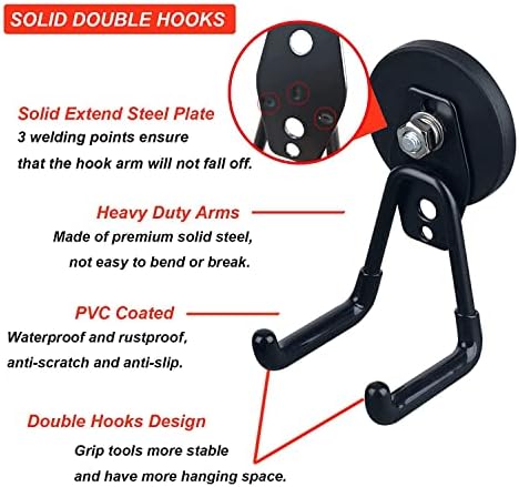 Magnetic Hooks Heavy Duty Garage Hooks Tools Organizer Anti-Slip Strong - Image 4