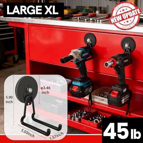 ULIBERMAGNET Heavy Duty Magnetic Garage Hooks, 8 Pack Strong Large Magnet Hooks - Image 5