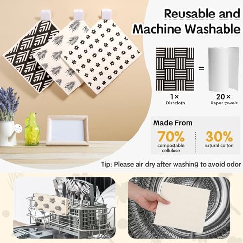 Lucomb 10 Pack Swedish Dish Cloths Reusable - Image 2