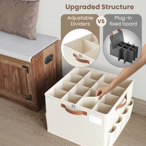 Varhomax Shoe Organizer Box for Closet, Fabric Storage Basket 2 Pack - Image 6