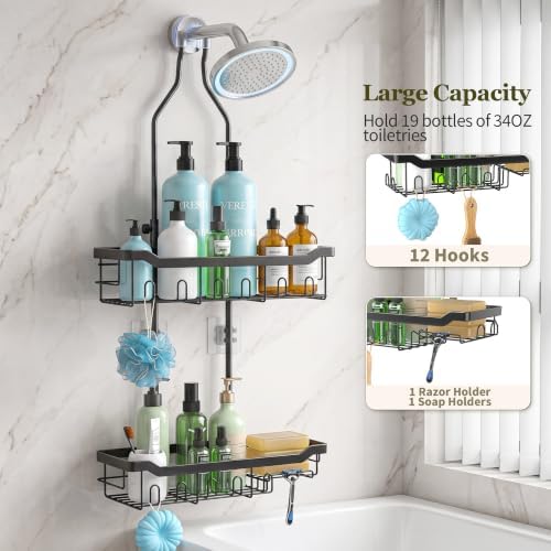 Adjustable Shower Caddy Hanging Rustproof: Tool-free Height Adjustment - Image 7