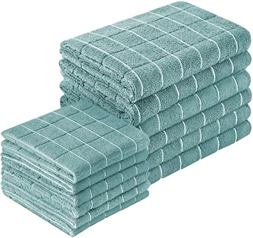 Puomue Microfiber Kitchen Towels and Dishcloths Set, 26 X 18 Inch and 12 X 12 by Puomue