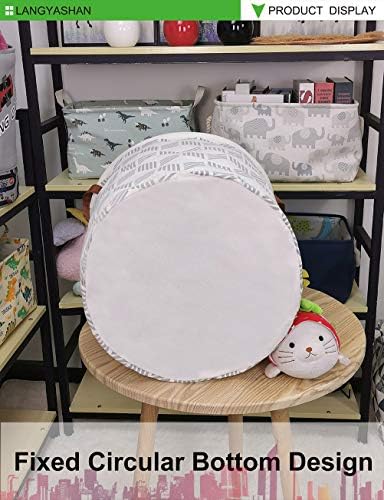 Round Laundry Basket Collapsible Storage Hamper Organizer Gery Wave - Image 7