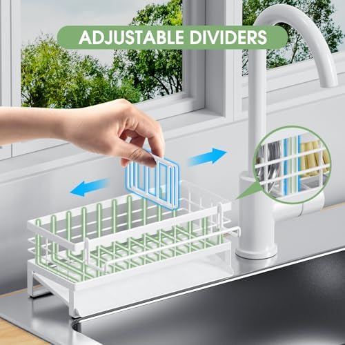 Kitchen Sink Caddy, Rustproof Self-Draining Sponge Holder - Image 5
