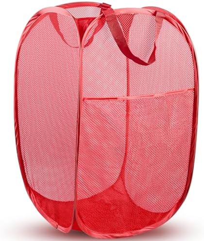 Pop Up Laundry Hamper, 70 L Collapsible Mesh Basket by Unknown