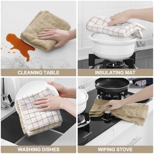 Homaxy Large Premium Cotton Kitchen Towels 16"x 28", 4 Pack - Image 4