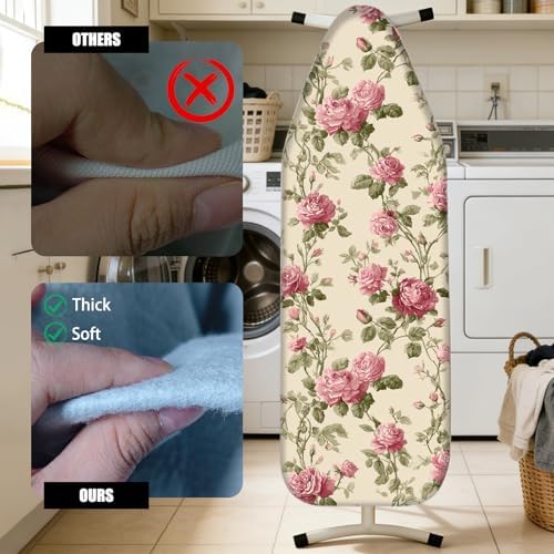 Nuxovilar Vintage Rose Cotton Ironing Board Cover 15x54 Fabric - Image 4
