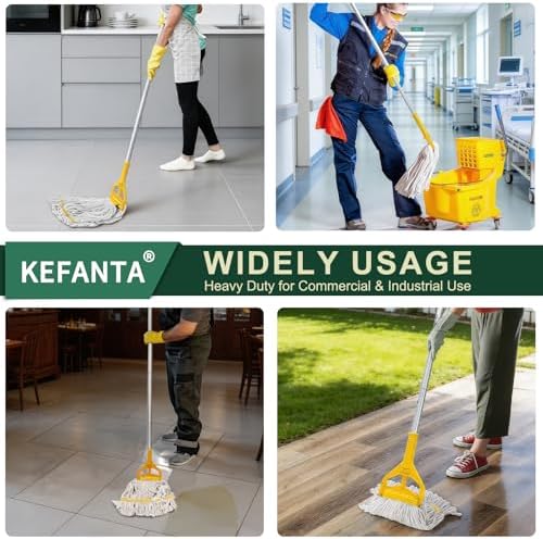 KeFanta Commercial Mop Heavy Duty Industrial Wet Mops, String Cotton Mop | - Image 2