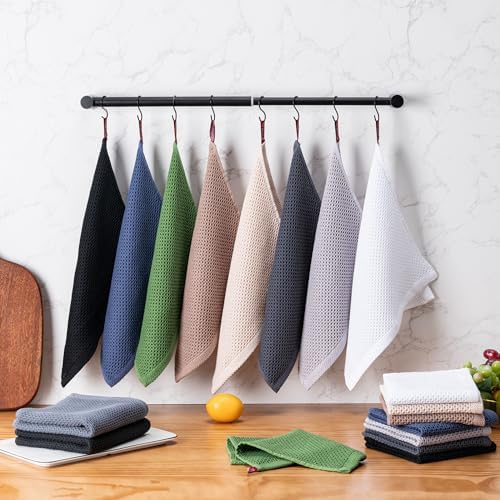 Kitchen Towels 6-Pack Kitchen Dish Cloths, 100% Cotton, 12x12 In, Light Grey - Image 7