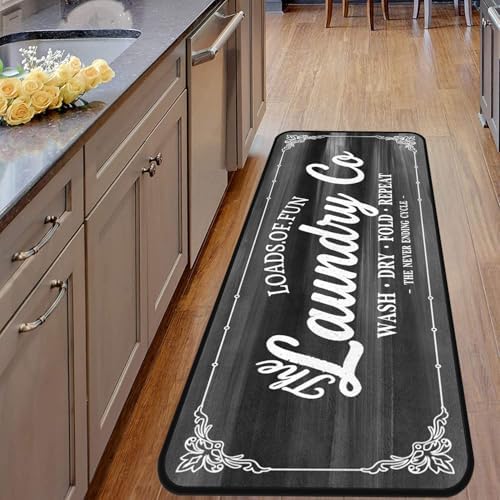 Laundry Room Long Mat Area Rug Non-Slip Floor Mat Waterproof Farmhouse Carpet - Image 4