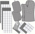 Oven Mitts Kitchen Towels and Dishcloths Pot Holders Sets, Oven Gloves Kitchen by BSKSSK
