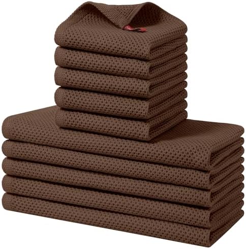 Homaxy 10 Pack 100% Cotton Kitchen Towels and Dishcloths Set by Homaxy