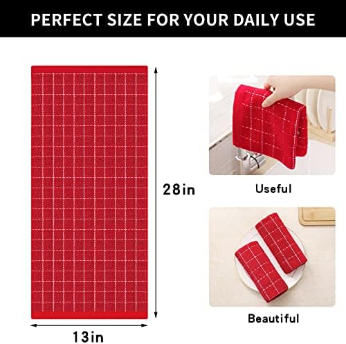 Homaxy 100% Cotton Terry Kitchen Towels, 4 Pack - Image 5