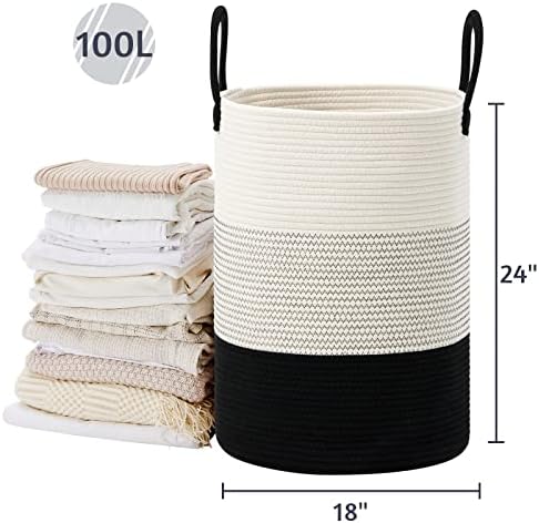 VIPOSCO 100L Extra Large Woven Laundry Basket Hamper - Image 5