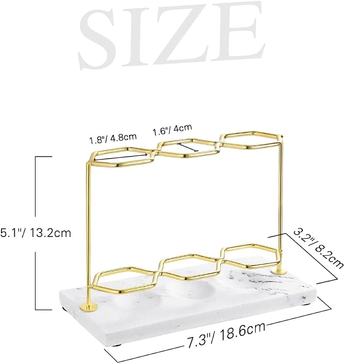 Emibele Electric Toothbrush Holder, 3 Slots 2-Layer Gold Toothbrush Holder | - Image 7